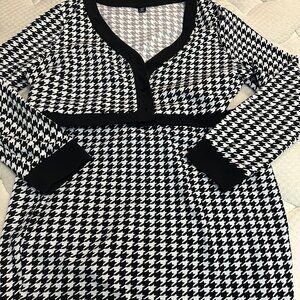 Houndstooth Crop Top and Skirt Set Shein Curve 3x